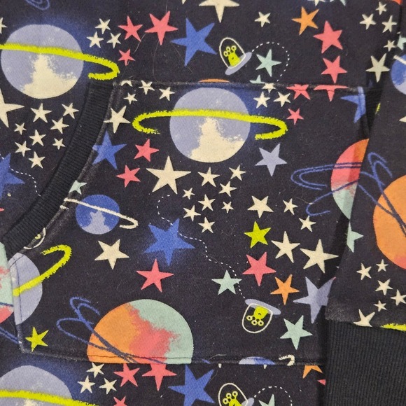 Spotted Zebra Kids Space Planets Stars Astronomh Hoodie Dress‎ Size medium (8) - Picture 2 of 5